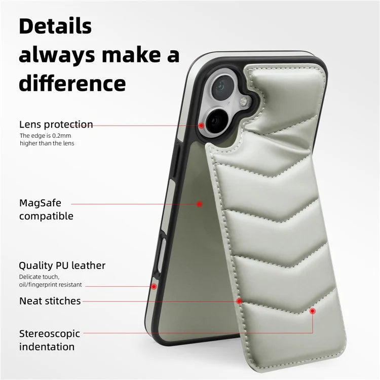 For iPhone 16 Plus Case Compatible with MagSafe RFID Blocking Card Slot Leather Back Cover