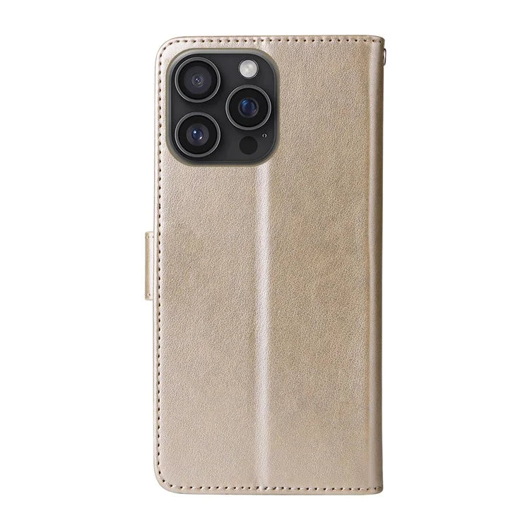 For iPhone 16 Pro Max Leather Case Butterfly Floral Imprint Wallet Stand Cover