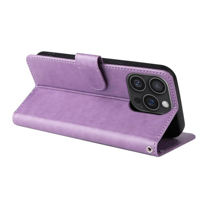 For iPhone 16 Pro Max Leather Case Butterfly Floral Imprint Wallet Stand Cover