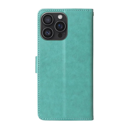 For iPhone 16 Pro Max Leather Case Butterfly Floral Imprint Wallet Stand Cover