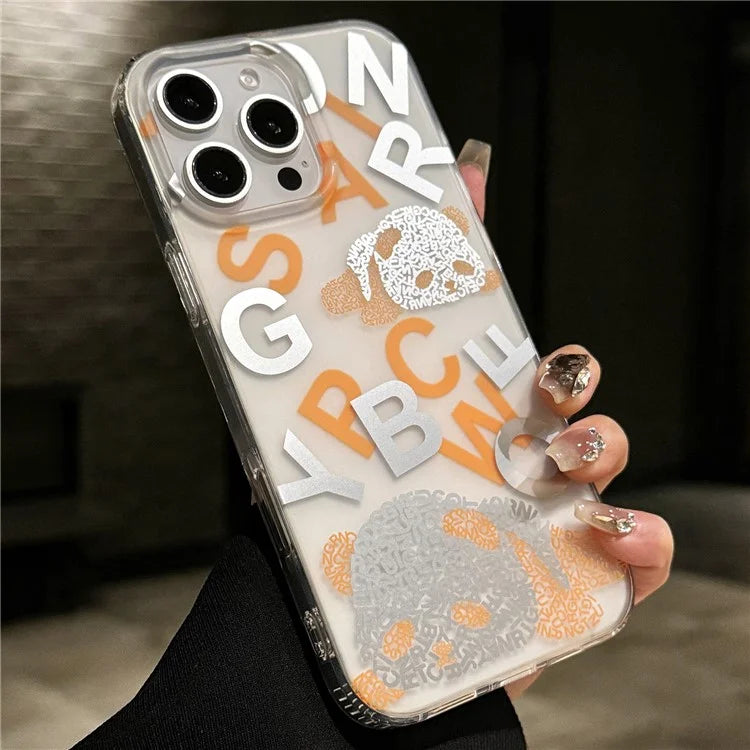 For iPhone 16 Pro Case IMD Panda PC+TPU Matte Texture Phone Cover
