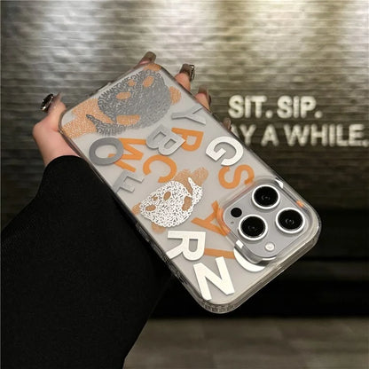For iPhone 16 Pro Case IMD Panda PC+TPU Matte Texture Phone Cover
