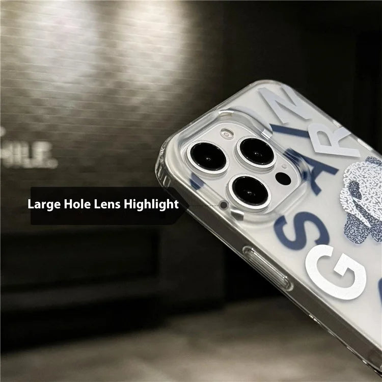 For iPhone 16 Pro Case IMD Panda PC+TPU Matte Texture Phone Cover