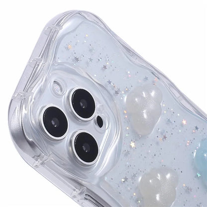 For iPhone 16 Pro Max Case Epoxy TPU 3D Pattern Anti-Fall Phone Cover - Cloud