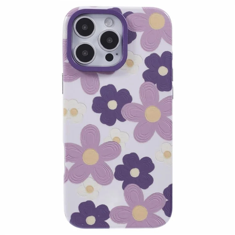 ARU For iPhone 16 Pro Max Case Oil Painting Design PC+TPU Noctilucent Phone Cover
