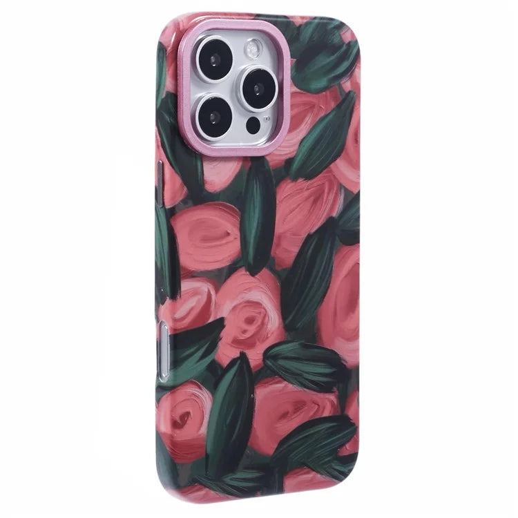 ARU For iPhone 16 Pro Max Case Oil Painting Design PC+TPU Noctilucent Phone Cover