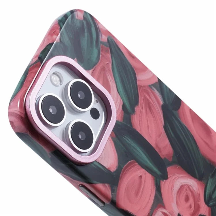 ARU For iPhone 16 Pro Max Case Oil Painting Design PC+TPU Noctilucent Phone Cover