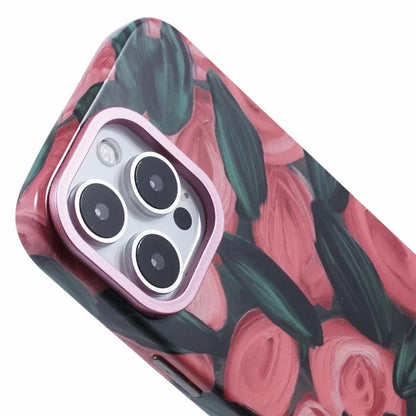 ARU For iPhone 16 Pro Max Case Oil Painting Design PC+TPU Noctilucent Phone Cover