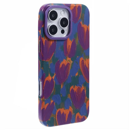 ARU For iPhone 16 Pro Max Case Oil Painting Design PC+TPU Noctilucent Phone Cover