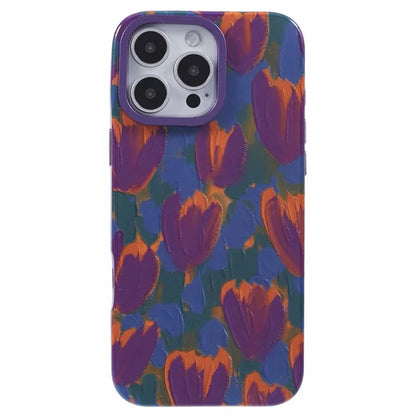 ARU For iPhone 16 Pro Max Case Oil Painting Design PC+TPU Noctilucent Phone Cover