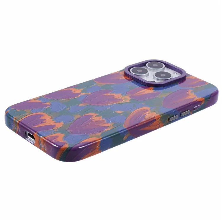 ARU For iPhone 16 Pro Max Case Oil Painting Design PC+TPU Noctilucent Phone Cover