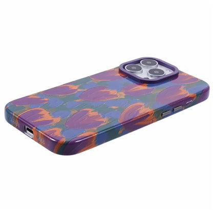 ARU For iPhone 16 Pro Max Case Oil Painting Design PC+TPU Noctilucent Phone Cover