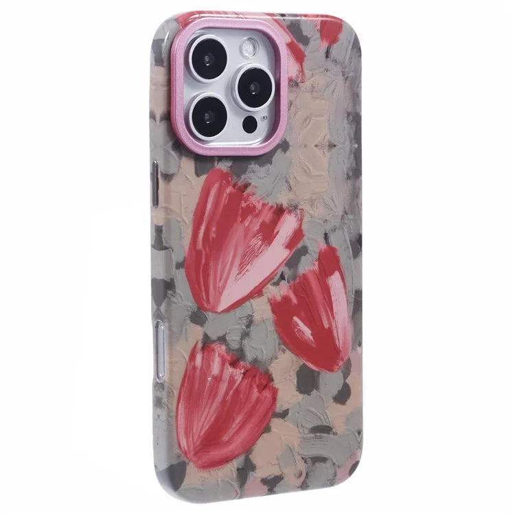 ARU For iPhone 16 Pro Max Case Oil Painting Design PC+TPU Noctilucent Phone Cover