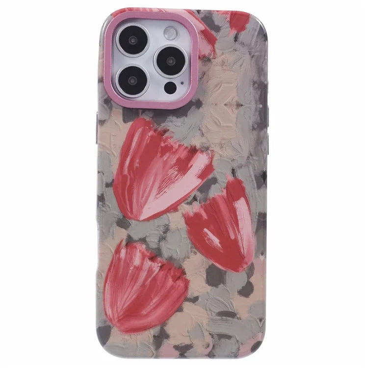 ARU For iPhone 16 Pro Max Case Oil Painting Design PC+TPU Noctilucent Phone Cover