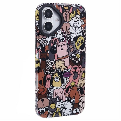 ARU For iPhone 16 Plus Case Cartoon Pattern PC+TPU Noctilucent Phone Cover