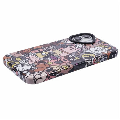 ARU For iPhone 16 Plus Case Cartoon Pattern PC+TPU Noctilucent Phone Cover