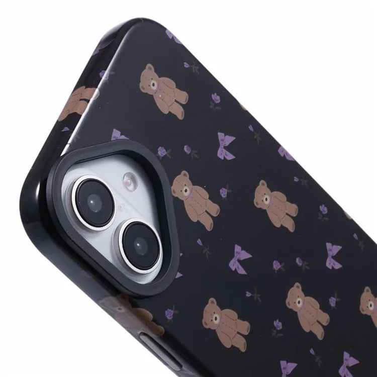 ARU For iPhone 16 Plus Case Cartoon Pattern PC+TPU Noctilucent Phone Cover