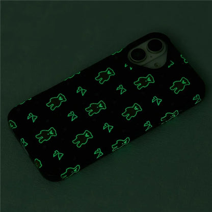 ARU For iPhone 16 Plus Case Cartoon Pattern PC+TPU Noctilucent Phone Cover