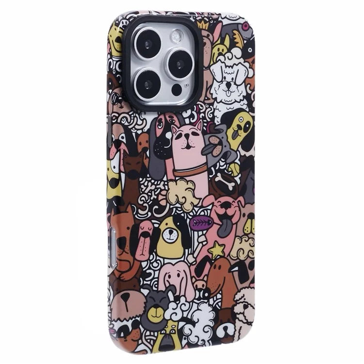 ARU For iPhone 16 Pro Max Case Cartoon Pattern PC+TPU Noctilucent Phone Cover
