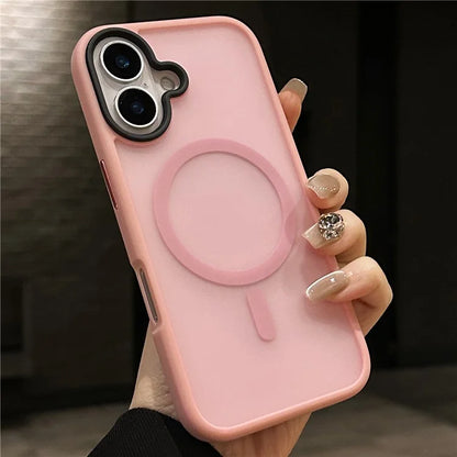 For iPhone 16 Plus Case Compatible with MagSafe Acrylic+TPU Translucent Matte Back Cover