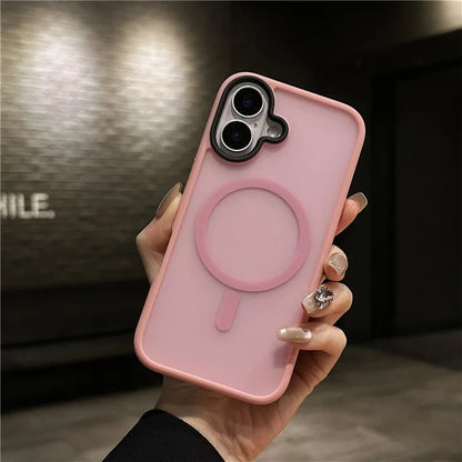 For iPhone 16 Plus Case Compatible with MagSafe Acrylic+TPU Translucent Matte Back Cover