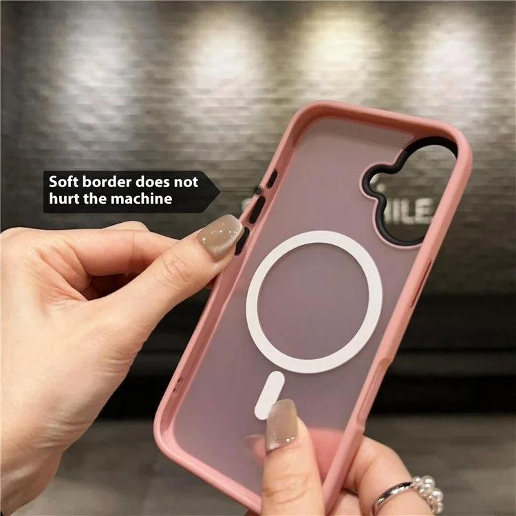 For iPhone 16 Plus Case Compatible with MagSafe Acrylic+TPU Translucent Matte Back Cover