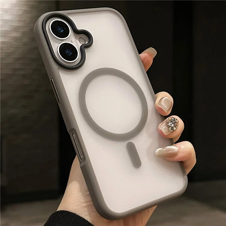 For iPhone 16 Plus Case Compatible with MagSafe Acrylic+TPU Translucent Matte Back Cover