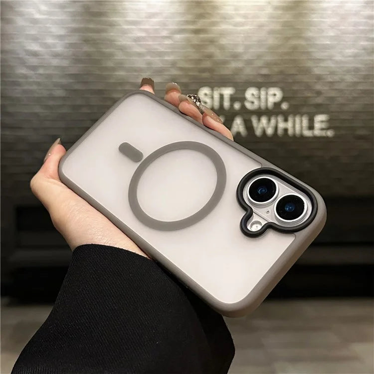 For iPhone 16 Plus Case Compatible with MagSafe Acrylic+TPU Translucent Matte Back Cover