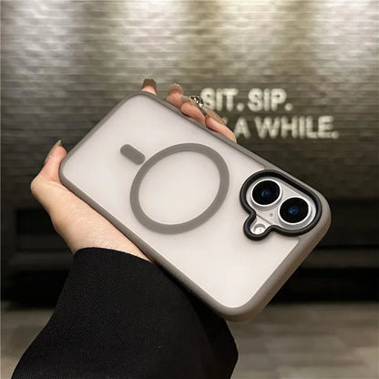 For iPhone 16 Plus Case Compatible with MagSafe Acrylic+TPU Translucent Matte Back Cover