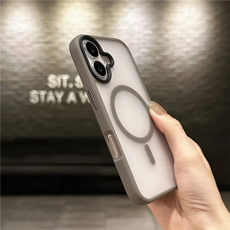 For iPhone 16 Plus Case Compatible with MagSafe Acrylic+TPU Translucent Matte Back Cover