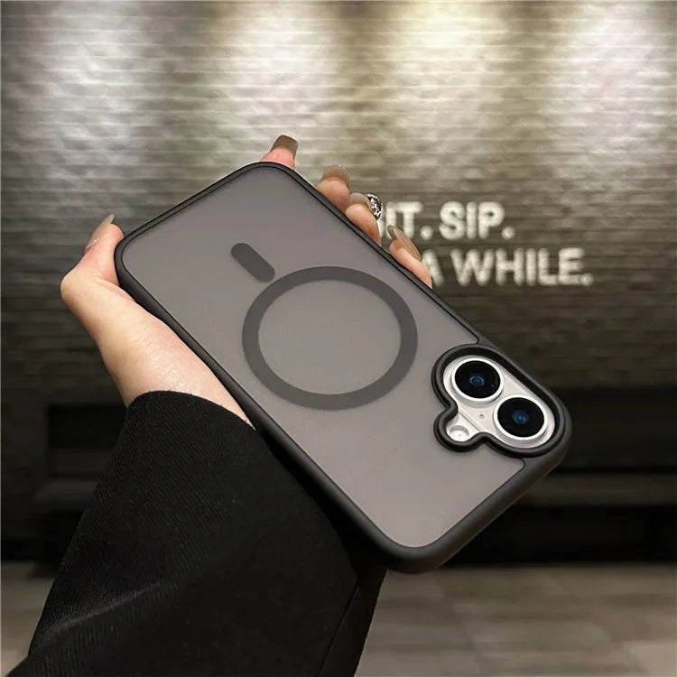 For iPhone 16 Plus Case Compatible with MagSafe Acrylic+TPU Translucent Matte Back Cover