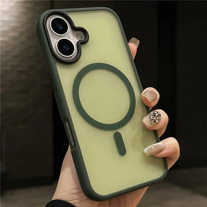 For iPhone 16 Plus Case Compatible with MagSafe Acrylic+TPU Translucent Matte Back Cover