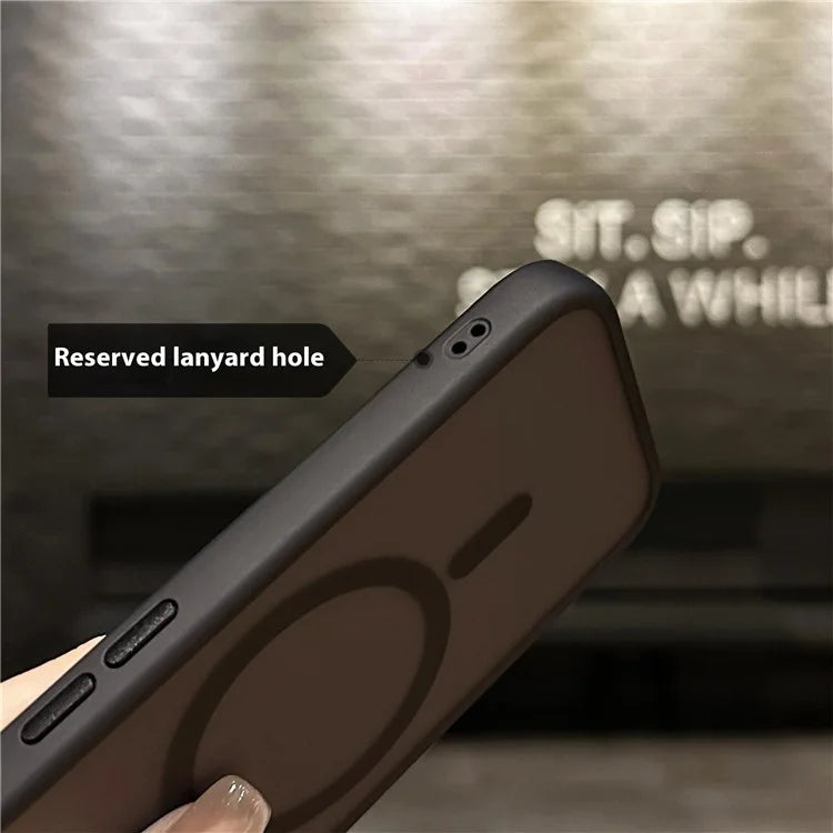 For iPhone 16 Plus Case Compatible with MagSafe Acrylic+TPU Translucent Matte Back Cover