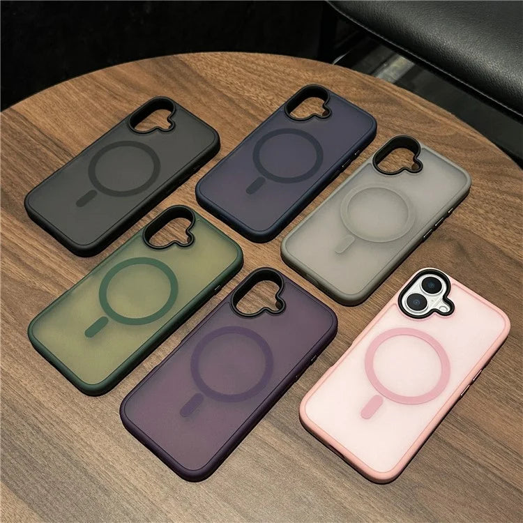 For iPhone 16 Plus Case Compatible with MagSafe Acrylic+TPU Translucent Matte Back Cover