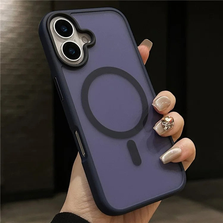 For iPhone 16 Case Compatible with MagSafe Acrylic+TPU Translucent Matte Back Cover