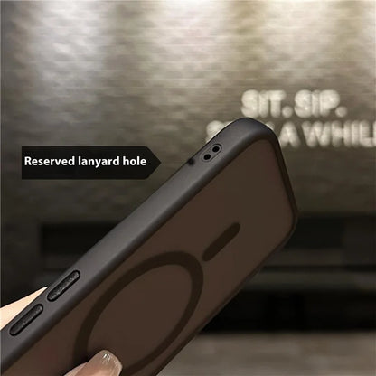 For iPhone 16 Case Compatible with MagSafe Acrylic+TPU Translucent Matte Back Cover