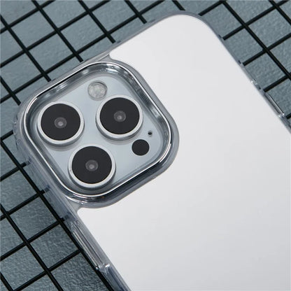 For iPhone 16 Pro Max Case Electroplated Mirror Surface Acrylic+TPU Phone Cover