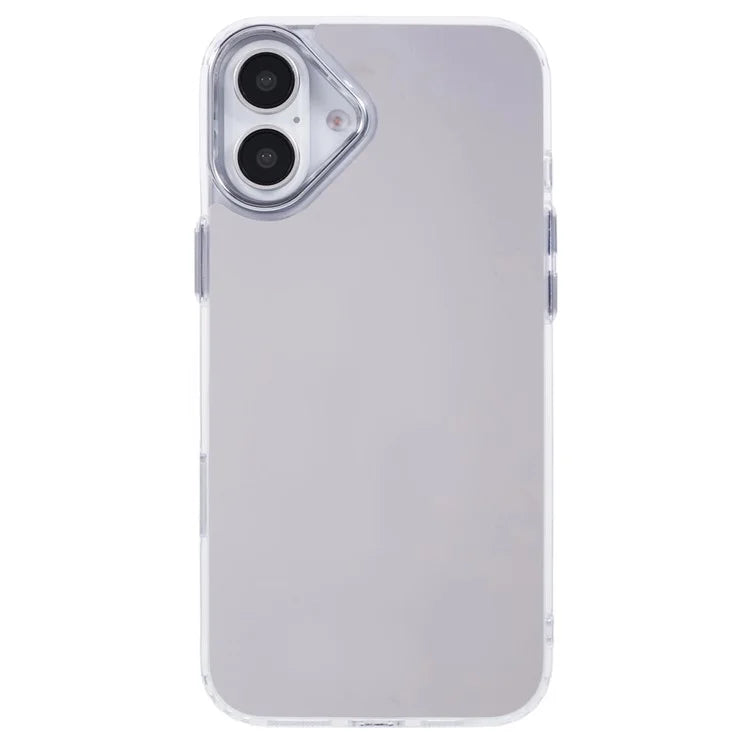For iPhone 16 Plus Case Electroplated Mirror Surface Acrylic+TPU Phone Cover