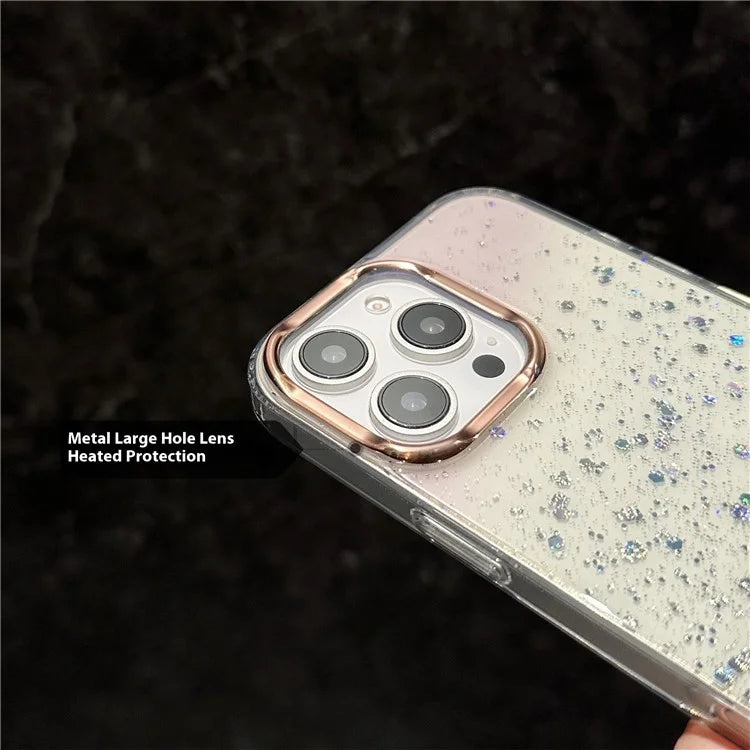 For iPhone 16 Pro Case IMD Bling Glitter PC+TPU Protective Cover