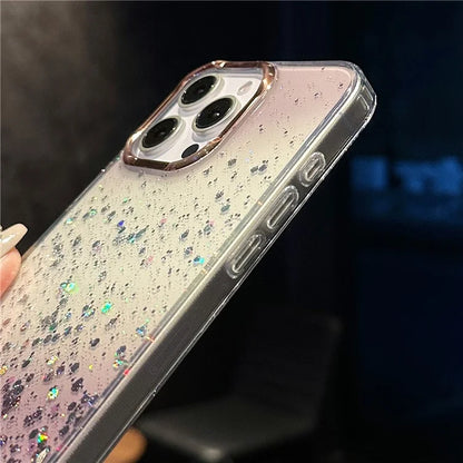 For iPhone 16 Pro Case IMD Bling Glitter PC+TPU Protective Cover