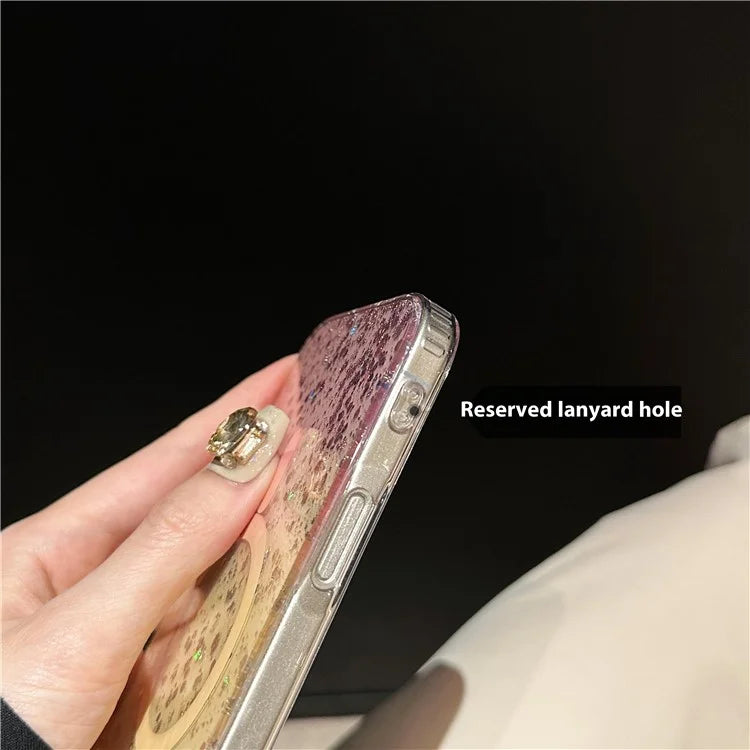 For iPhone 16 Pro Case Compatible with MagSafe IMD Bling Glitter PC+TPU Back Cover