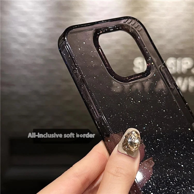 For iPhone 16 Pro Case IMD Sparkle Sequin PC+TPU Shockproof Phone Cover
