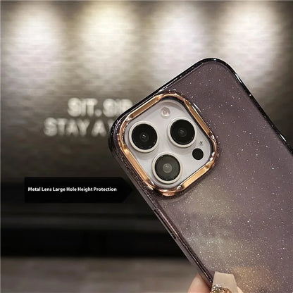For iPhone 16 Pro Case IMD Sparkle Sequin PC+TPU Shockproof Phone Cover