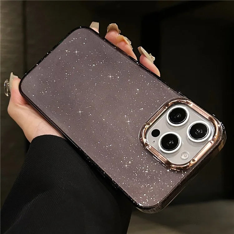 For iPhone 16 Pro Max Case IMD Sparkle Sequin PC+TPU Shockproof Phone Cover