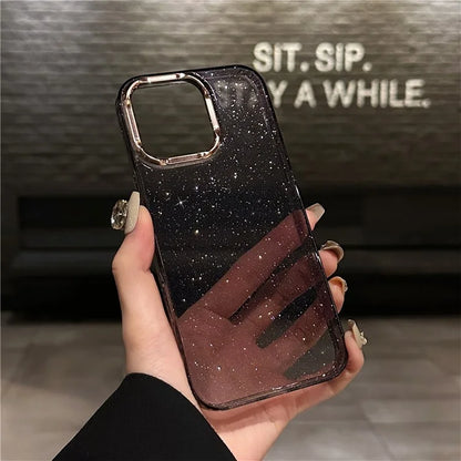 For iPhone 16 Pro Max Case IMD Sparkle Sequin PC+TPU Shockproof Phone Cover