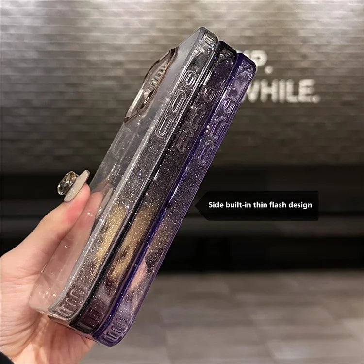For iPhone 16 Pro Max Case IMD Sparkle Sequin PC+TPU Shockproof Phone Cover