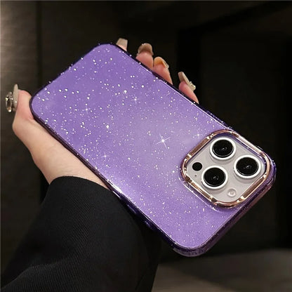 For iPhone 16 Pro Max Case IMD Sparkle Sequin PC+TPU Shockproof Phone Cover