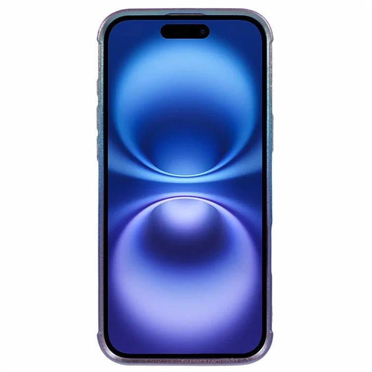 For iPhone 16 Case TPU Heart Pattern Iridescent Gradient Phone Cover