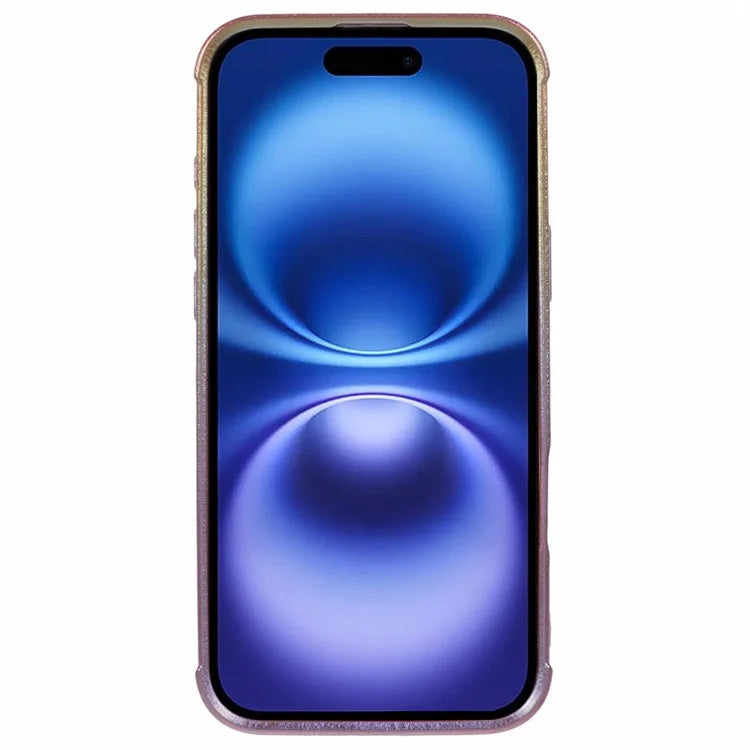 For iPhone 16 Case TPU Heart Pattern Iridescent Gradient Phone Cover