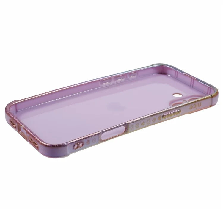 For iPhone 16 Case TPU Heart Pattern Iridescent Gradient Phone Cover